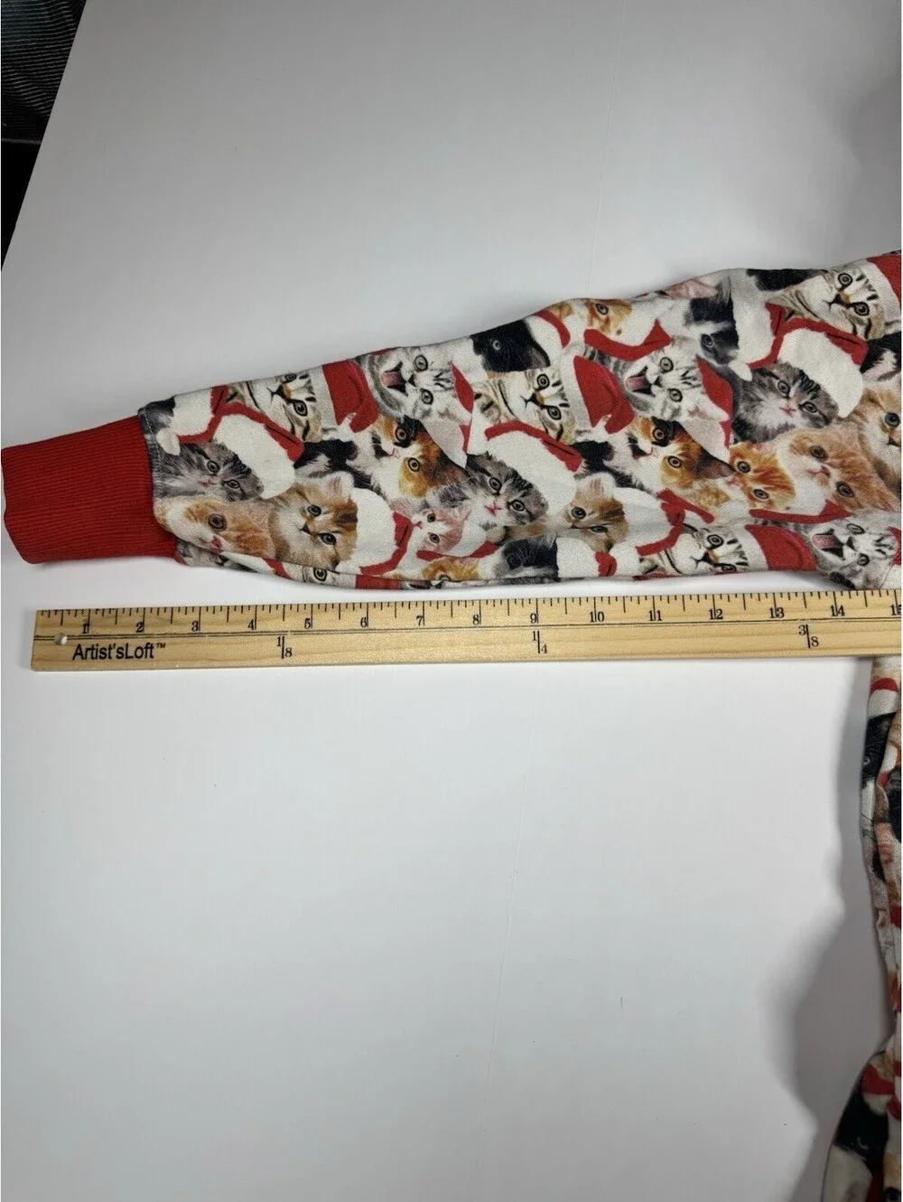 Tipsy Elves Meowy Catmus One Piece JR Lg Unisex Print Cats Hooded W/Pockets Xmas